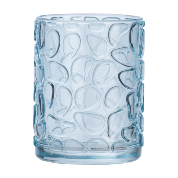 Wenko Vetro Foglia šviesiai mėlynas stiklinis dantų šepetėlio puodelis