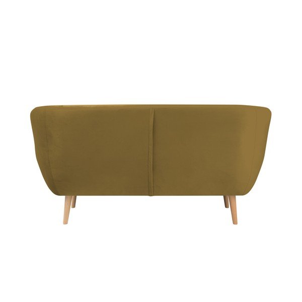 Garstyčių geltonos spalvos dviejų vietų sofa Mazzini Sofas Benito-image-1