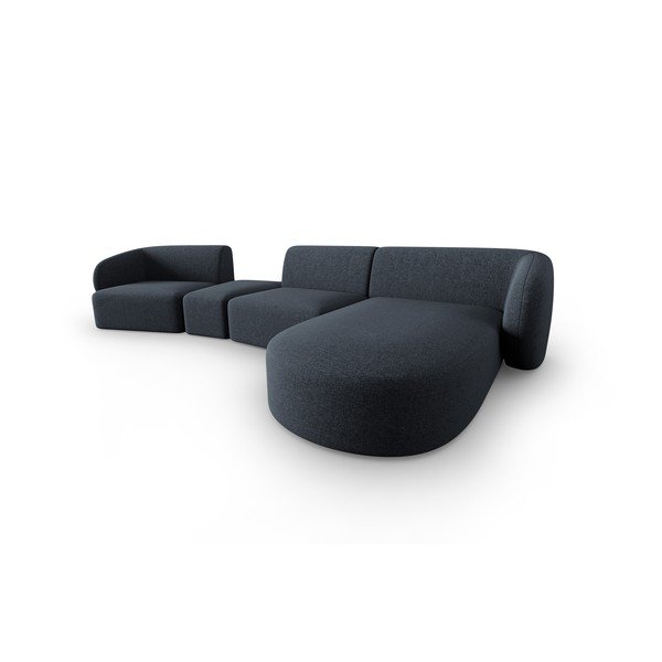 Kampinė sofa tamsiai mėlynos spalvos (su dešiniuoju kampu) Shane – Micadoni Home-image-1