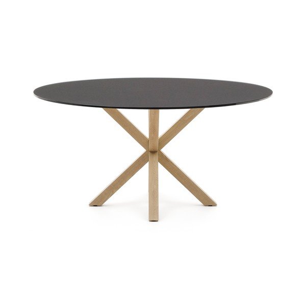 Apvalios formos valgomojo stalas su stikliniu stalviršiu ø 150 cm Argo – Kave Home-image-2