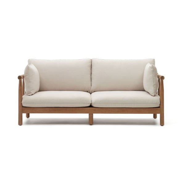 Sodo sofa iš eukalipto masyvo baltos spalvos/natūralios spalvos Sacova – Kave Home