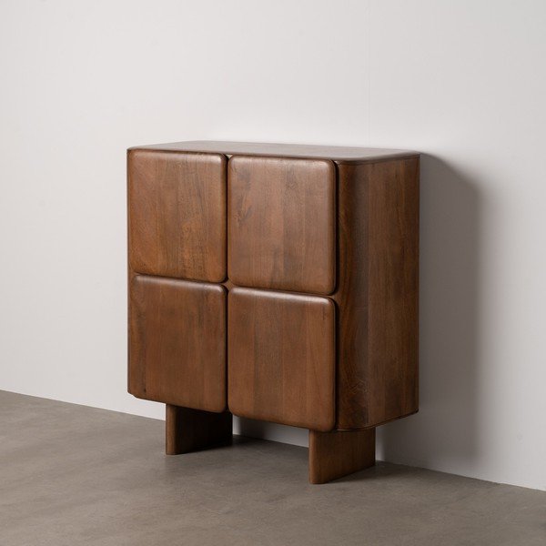 Rudos spalvos iš mango masyvo spintelė 104x110x45 cm Nosy – Ixia-image-1