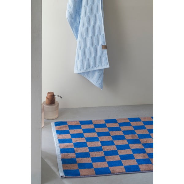 Iš organiškos medvilnės vonios kilimėlis mėlynos spalvos/rudos spalvos 50x80 cm Retro – Mette Ditmer Denmark-image-1