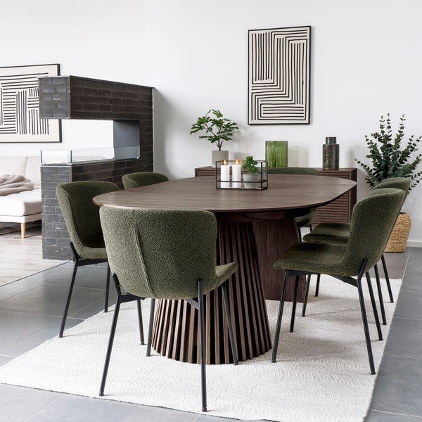Apvalios formos prailginamas valgomojo stalas su ąžuolo dekoro stalviršiu ø 120 cm Osaka – House Nordic-image-1