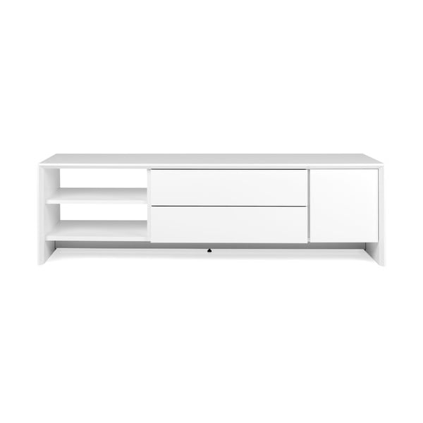 Baltas TV staliukas su 2 stalčiais ir lentynomis Tenzo Profil