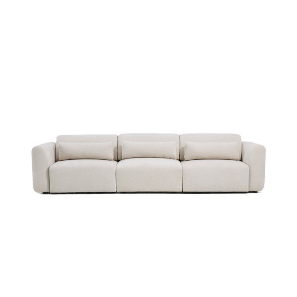 Smėlio spalvos reguliuojama/sulankstoma sofa iš šenilinio audinio su gultu 335 cm Lares – Kave Home