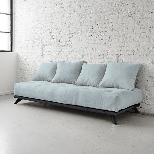 Sofa "Senza" juoda/skydrai mėlyna