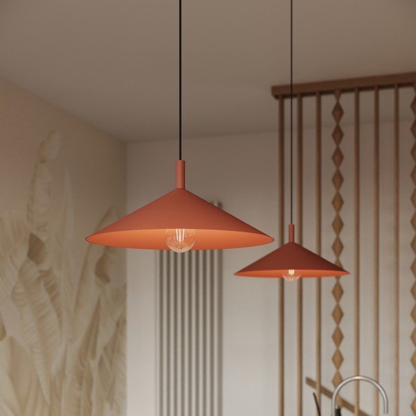 Raudonos plytų spalvos iš plieno kabantis šviestuvas ø 40 cm Zylo – Sollux-image-2