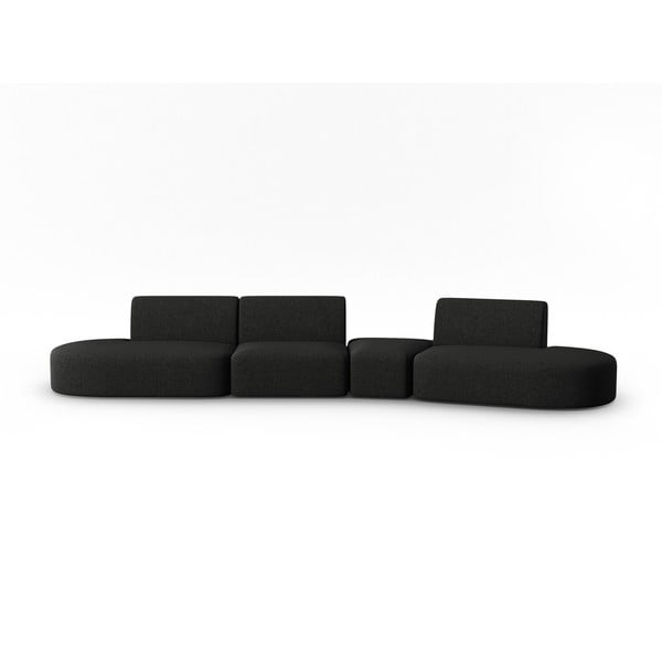 Sofa juodos spalvos 412 cm Shane – Micadoni Home