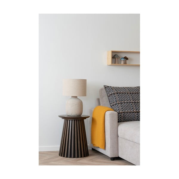 Geltona iš perdirbtos medvilnės megzta antklodė ir pledas 130x170 cm Santos – House Nordic-image-1