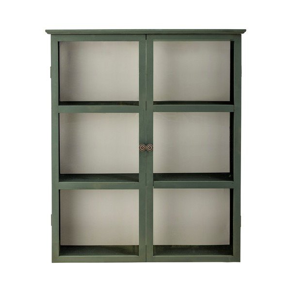 Pilkos spalvos iš kėnio masyvo pakabinama vitrina 85x100x25 cm Tone – Bloomingville