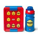 Raudonos ir mėlynos spalvos užkandžių dėžutės ir gertuvės rinkinys LEGO® Iconic