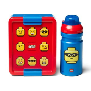 Raudonos ir mėlynos spalvos užkandžių dėžutės ir gertuvės rinkinys LEGO® Iconic