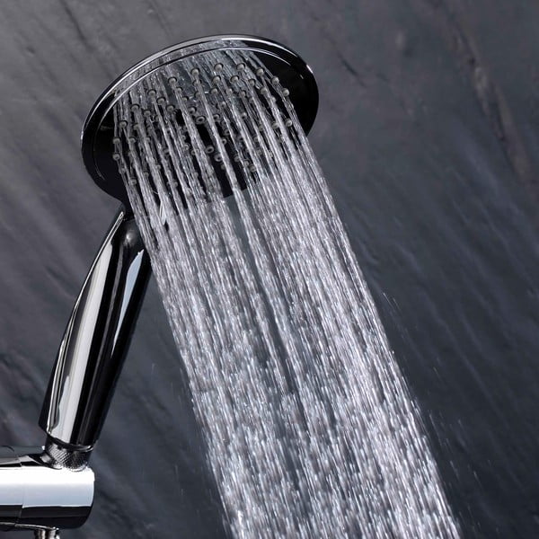 Matinės sidabrinės spalvos iš plastiko dušo komplektas su rankiniu dušu 70 cm Hydro – douceur d'intérieur-image-3