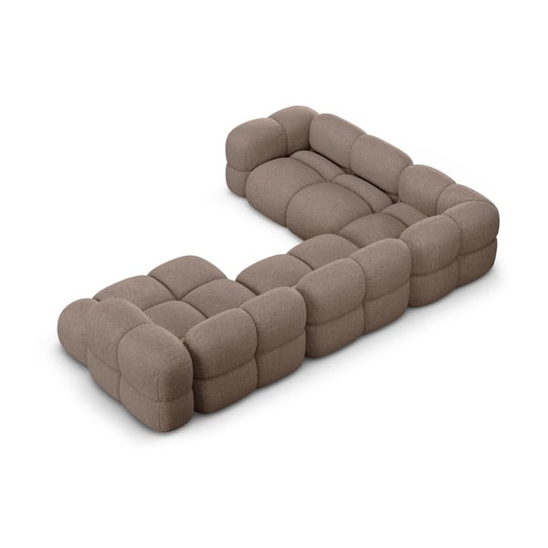 Rudos spalvos kampinė sofa (su kairiuoju kampu/„U“ formos) Loretto – Cosmopolitan Design-image-3