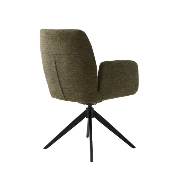 Žalios spalvos iš audinio valgomojo kėdė su porankiais Roxana – Unique Furniture-image-4