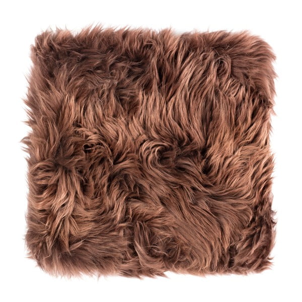 Tamsiai ruda avikailio pagalvėlė Royal Dream Zealand valgomojo kėdei, 40 x 40 cm