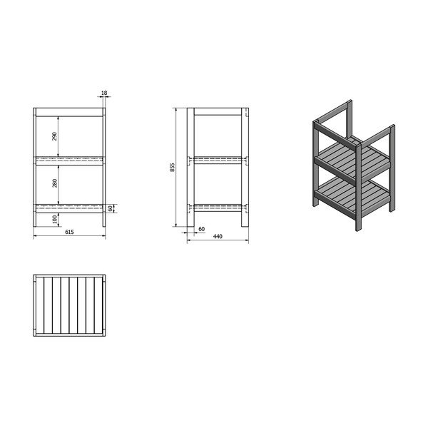 Stovas be praustuvo baltos spalvos 61,5x85,5 cm Etide – Sapho-image-4