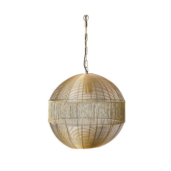 Kabantis šviestuvas auksinės spalvos ø 45 cm su metaliniu gaubtu Pilka – Light & Living