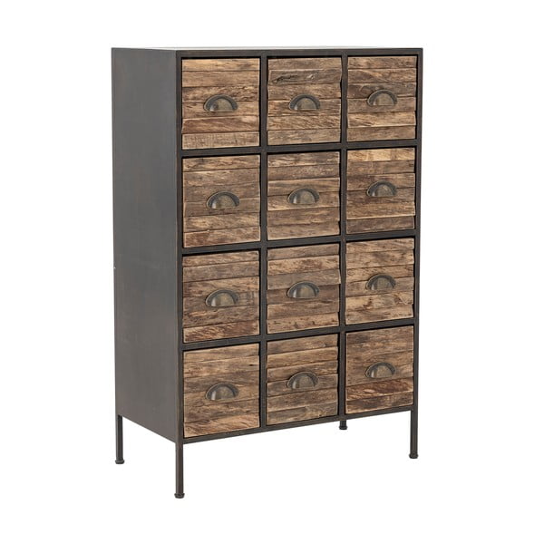 Iš metalo šoninė spintelė juodos spalvos/rudos spalvos 60,5x92x33,5 cm Matteo – Bloomingville-image-2