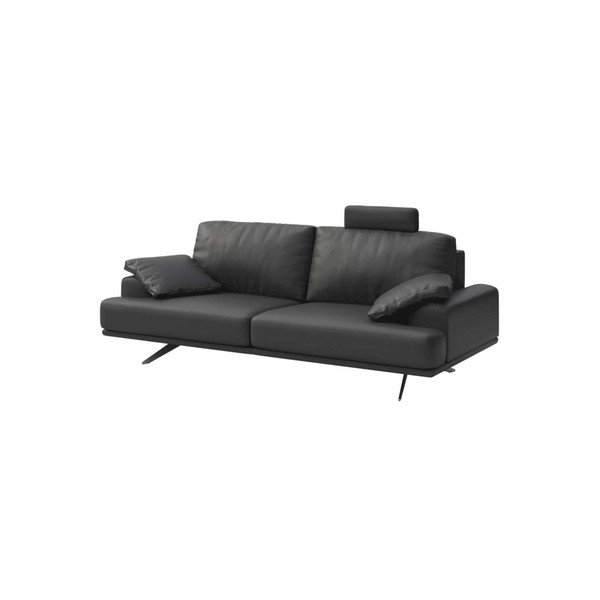 Sofa tamsiai pilkos spalvos iš odos 220 cm Prado – MESONICA-image-2