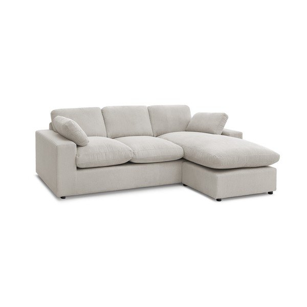 Smėlio spalvos kampinė sofa iš kordinio velveto Belair – Bobochic Paris-image-2