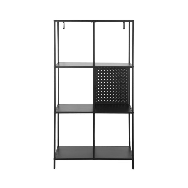 Iš metalo knygų spinta  juodos spalvos 75x144 cm Charleston – Støraa