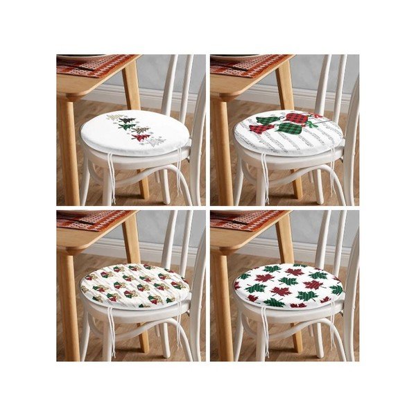 Sėdynės pagalvėlės 4 vnt. su Kalėdų motyvu ø 40 cm Tartan – Mila Home-image-4