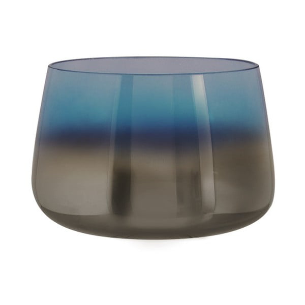 Mėlyno stiklo vaza PT LIVING Oiled, aukštis 10 cm
