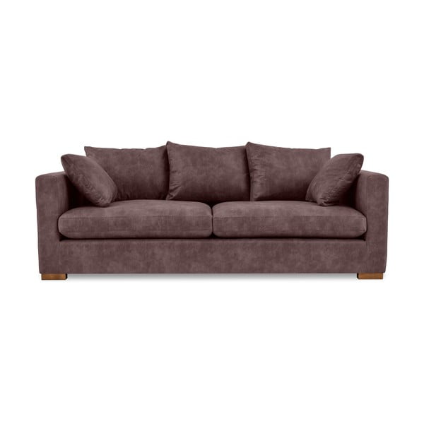 Iš dirbtinės odos sofa tamsiai rudos spalvos 225 cm Hamburg – Scandic