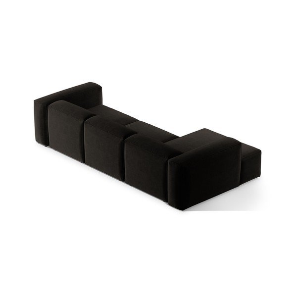 Juodos spalvos kampinė sofa (su kairiuoju kampu/su gultu) Bergamo – Cosmopolitan Design-image-4
