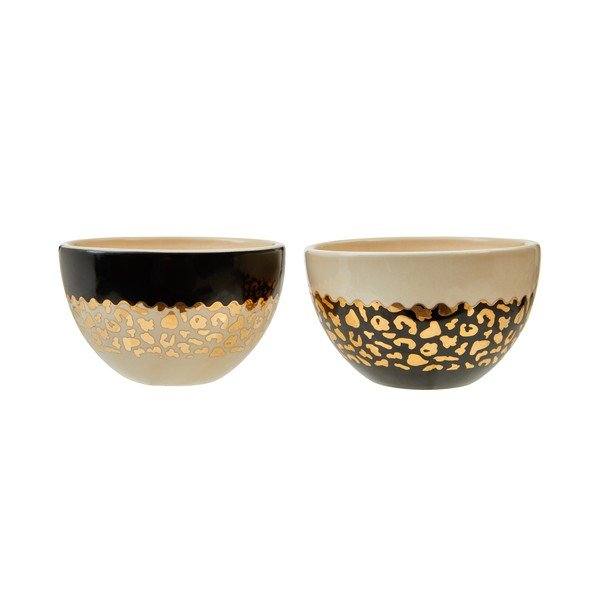 Maži dubenys kreminės spalvos/auksinės spalvos iš akmens masės 2 vnt. 180 ml London – Premier Housewares