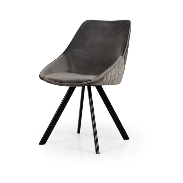 Iš aksomo valgomojo kėdės pilkos spalvos 2 vnt. Ritz – Tenzo-image-1