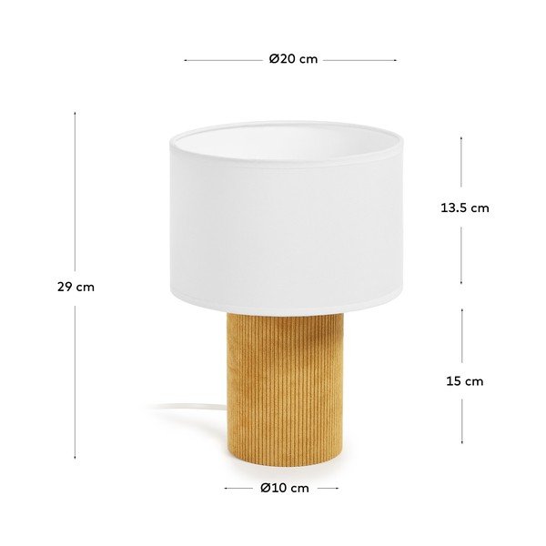 Garstyčių spalvos/baltos spalvos vaikiška stalinė lempa Bianella – Kave Home-image-4