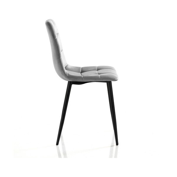 Iš aksomo valgomojo kėdės pilkos spalvos 2 vnt. Faffy – Tomasucci-image-1