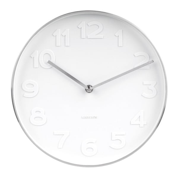 Karlsson Mr. White sieninis laikrodis su sidabrinėmis detalėmis, ⌀ 28 cm