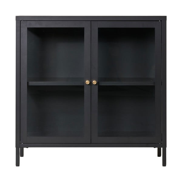 Iš metalo vitrina juodos spalvos 80x80 cm Dalby – House Nordic