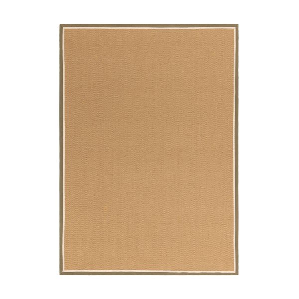 Apverčiamas/rankų darbo khaki spalvos/natūralios spalvos iš džiuto kilimas 240x340 cm Bordo Herringbone Khaki – Asiatic Carpets