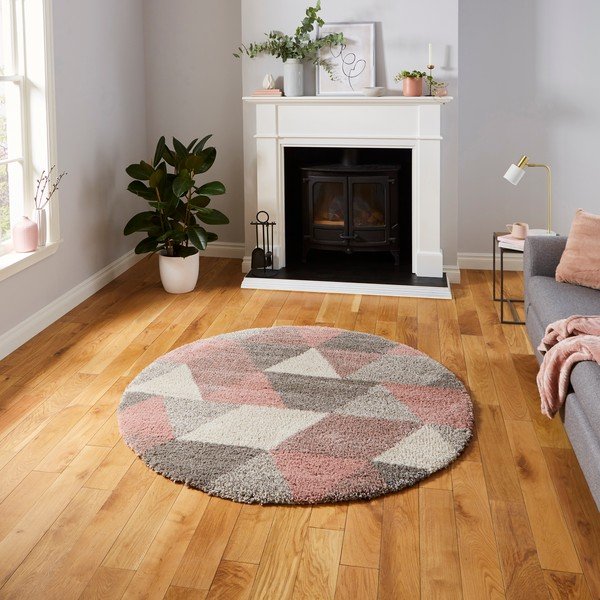 Apvalus kilimas Think Rugs Royal Nomadic Rose Triangle, ø 160 cm-image-1