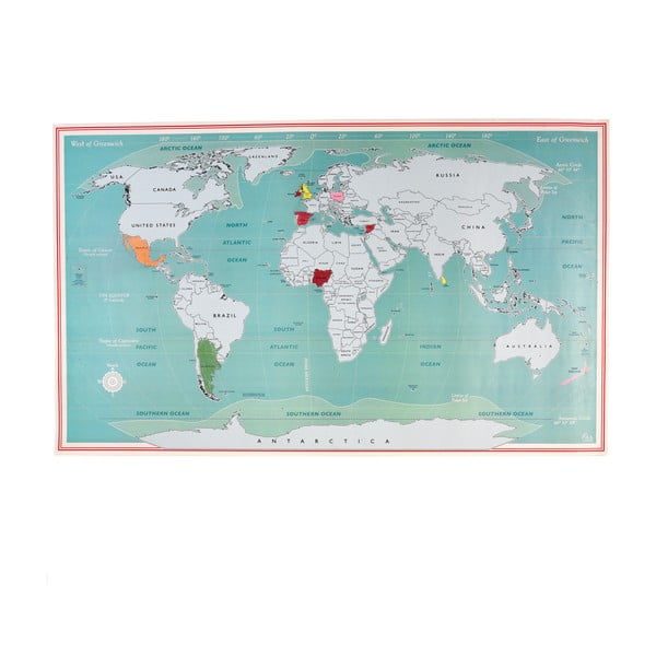 Nutrinamas žemėlapis 87x52 cm World Map – Rex London