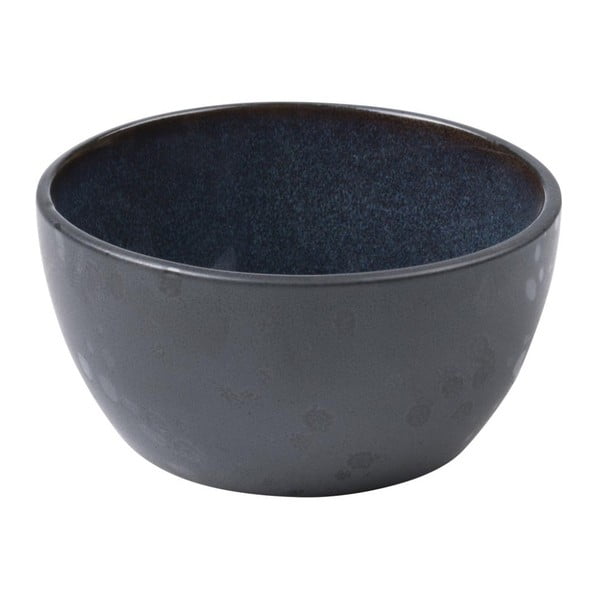 Juodos keramikos dubuo su tamsiai mėlynos spalvos vidine glazūra "Bitz Mensa", skersmuo 10 cm