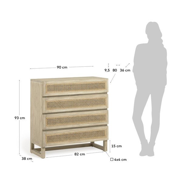 Medinė komoda su 4 skyriais Mindi Kave Home Rexit-image-2