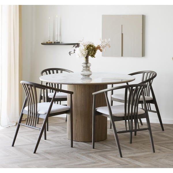 Apvalios formos valgomojo stalas su marmuro dekoro stalviršiu ø 120 cm Athens – House Nordic-image-1