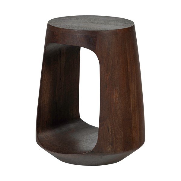 Apvalios formos šoninis stalas iš mango masyvo ø 33 cm Bayo – WOOOD-image-2