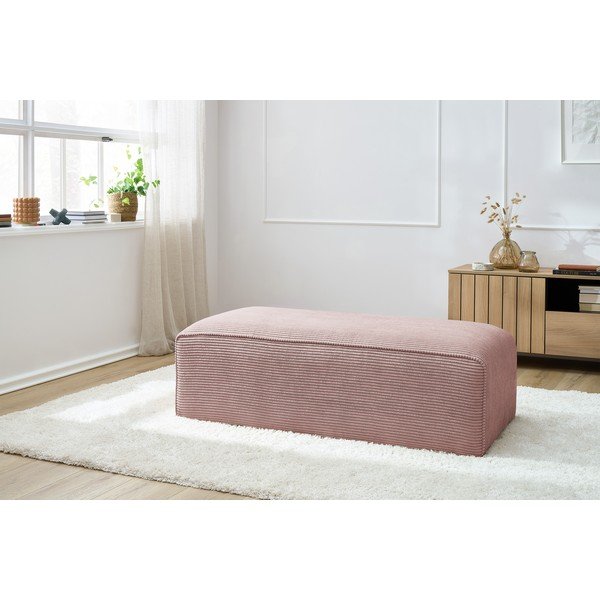 Rožinės spalvos iš kordinio velveto modulinė taburetė Megeve – Bobochic Paris-image-1