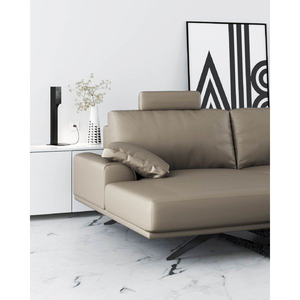 Kampinė sofa šviesiai rudos spalvos iš odos (su kairiuoju kampu) Prado – MESONICA-image-3