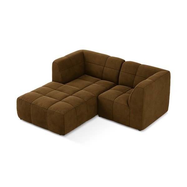 Garstyčių spalvos kampinė sofa iš velveto (su kairiuoju kampu/su gultu) Aloha – Makamii-image-3