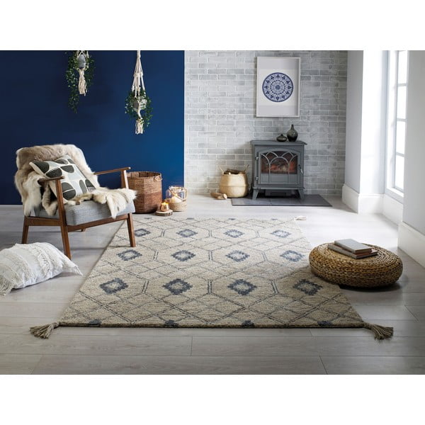 Pilkas vilnonis kilimas Flair Rugs Diego, 120 x 170 cm-image-4