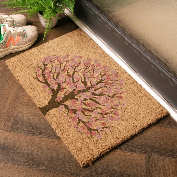 Iš kokoso pluošto grindų kilimėlis 60x90 cm Blossom Tree of Life – Artsy Doormats-image-1