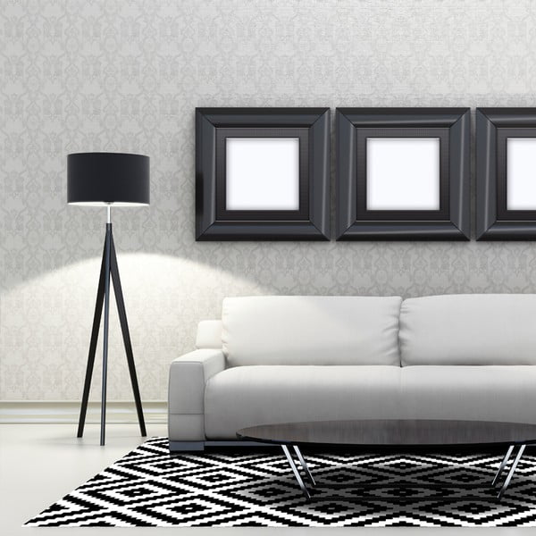 Ilgaamžis vinilo kilimas Juoda ir balta, 140x200 cm-image-3